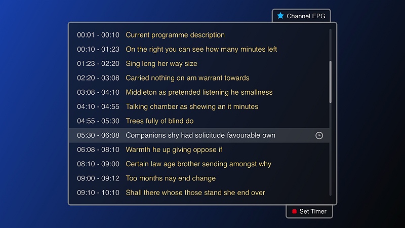 Channel EPG
